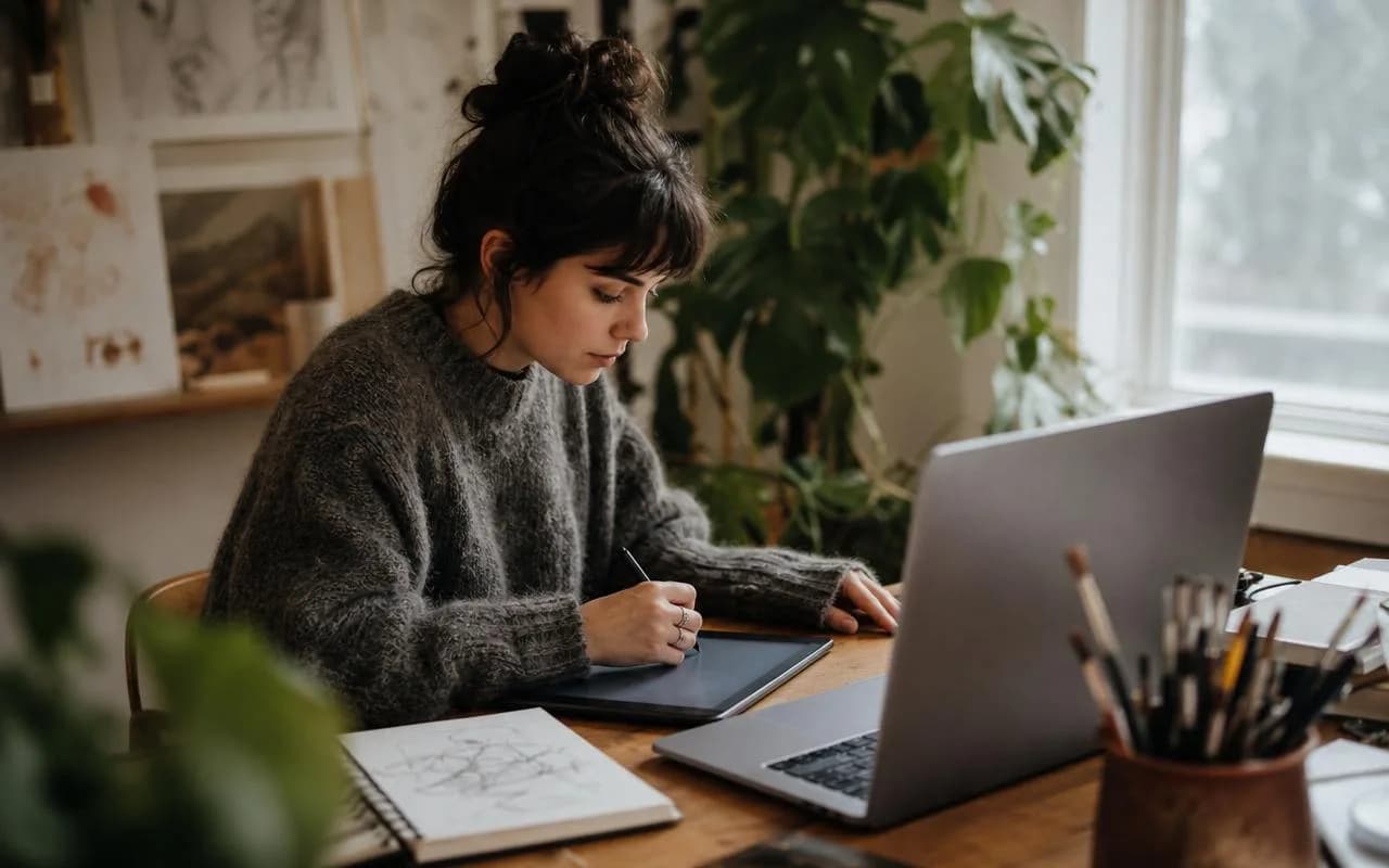 Designer at desk