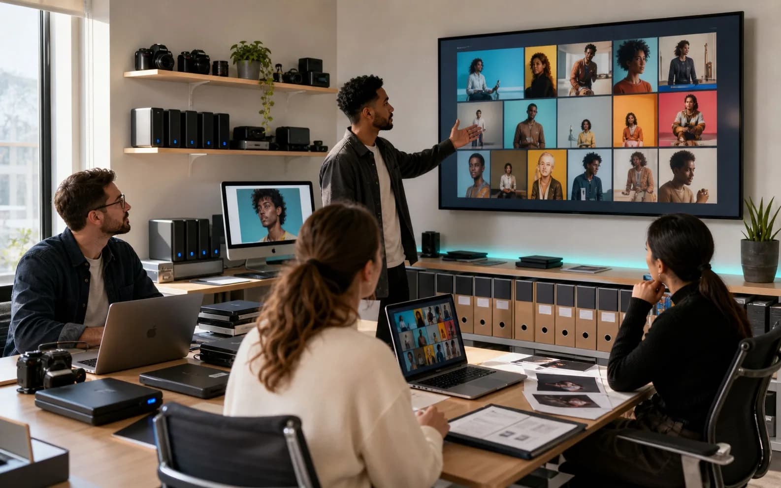 Fractional marketer or small studio reviewing VidMage assets, variants, and delivery output