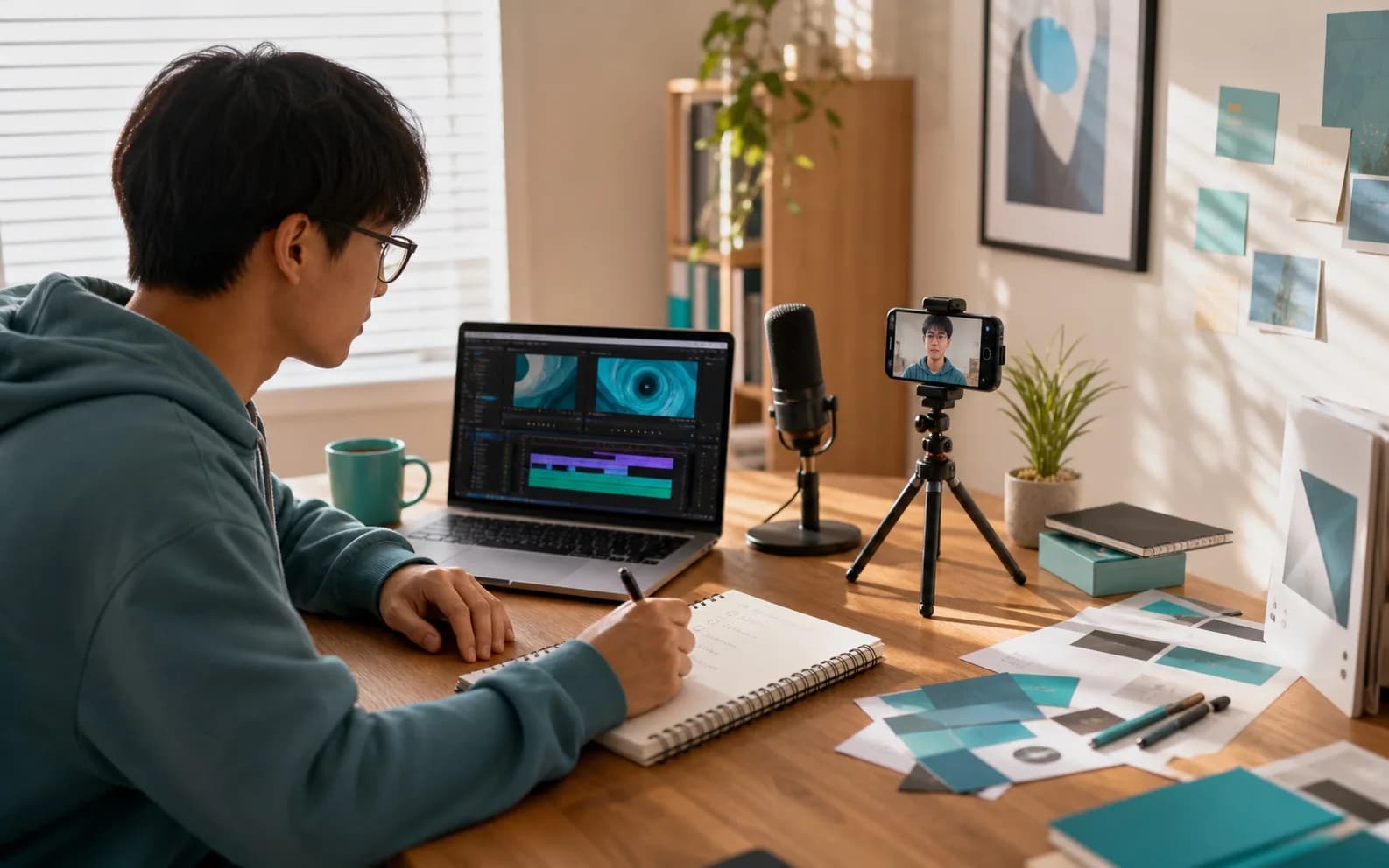 Founder doing the launch work reviewing VidMage assets, variants, and delivery output