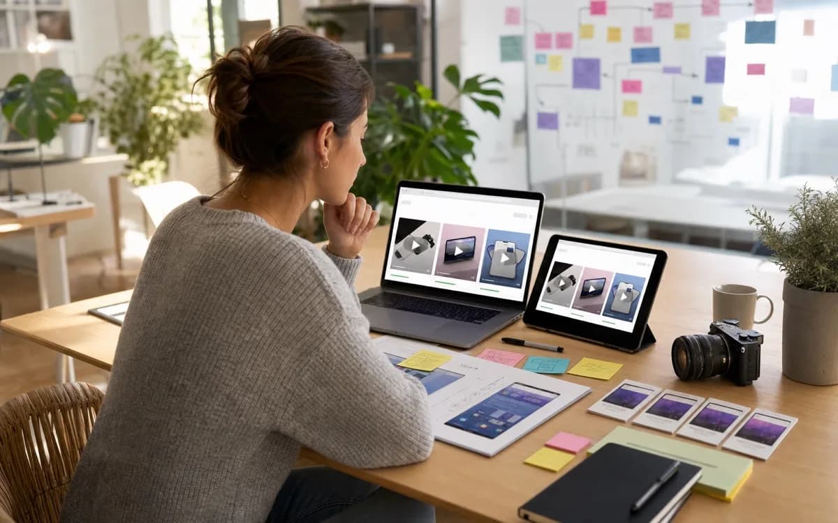 PMM owning the launch story reviewing VidMage assets, variants, and delivery output