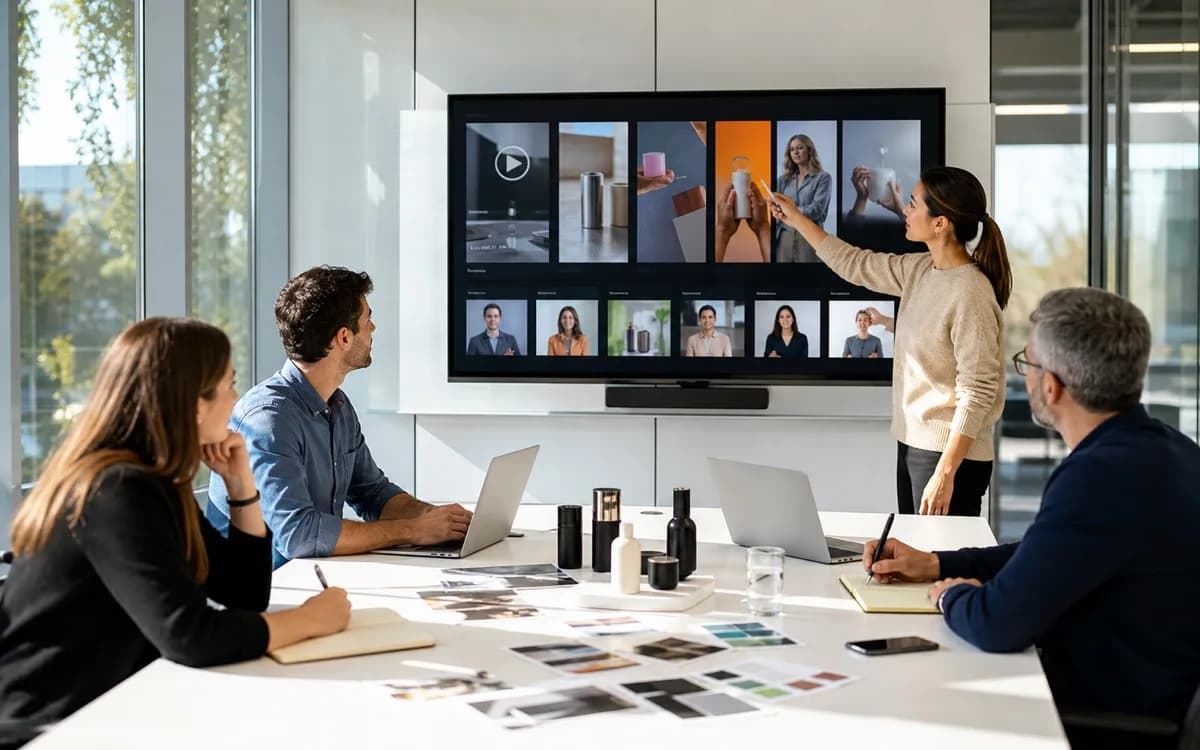 Sales enablement partner reviewing VidMage assets, variants, and delivery output