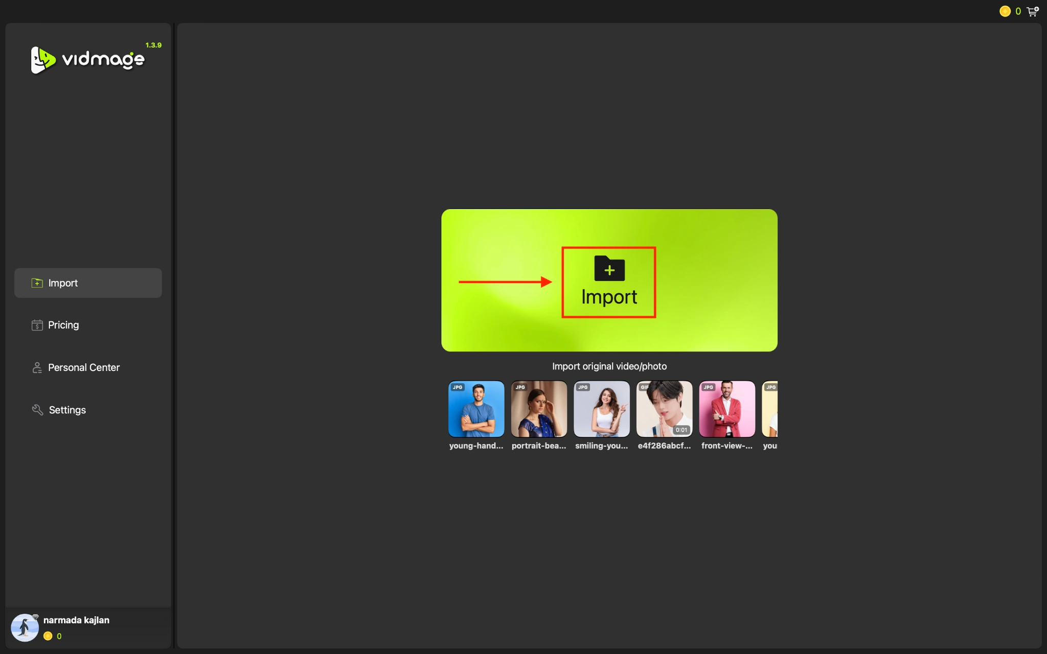 VidMage Mac upload photo