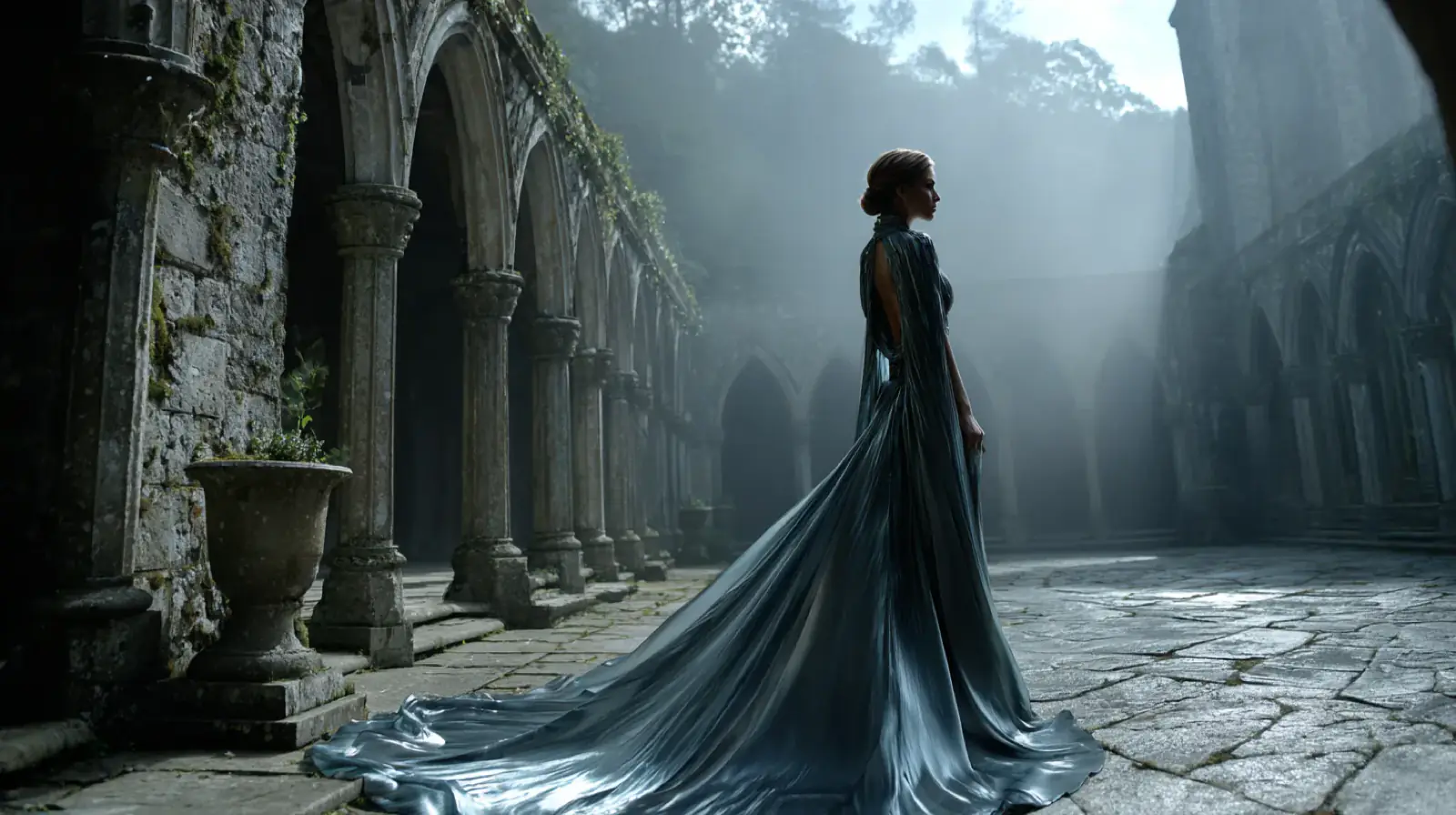 example ethereal gown gothic courtyard