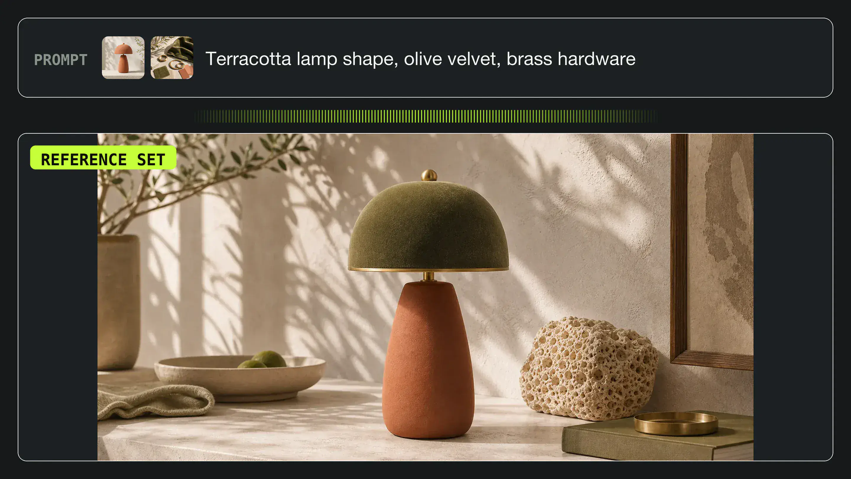 feature reference guided terracotta lamp
