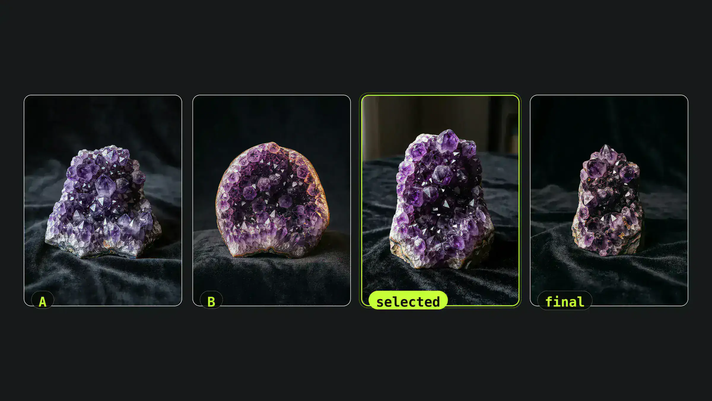 feature variations amethyst crystal