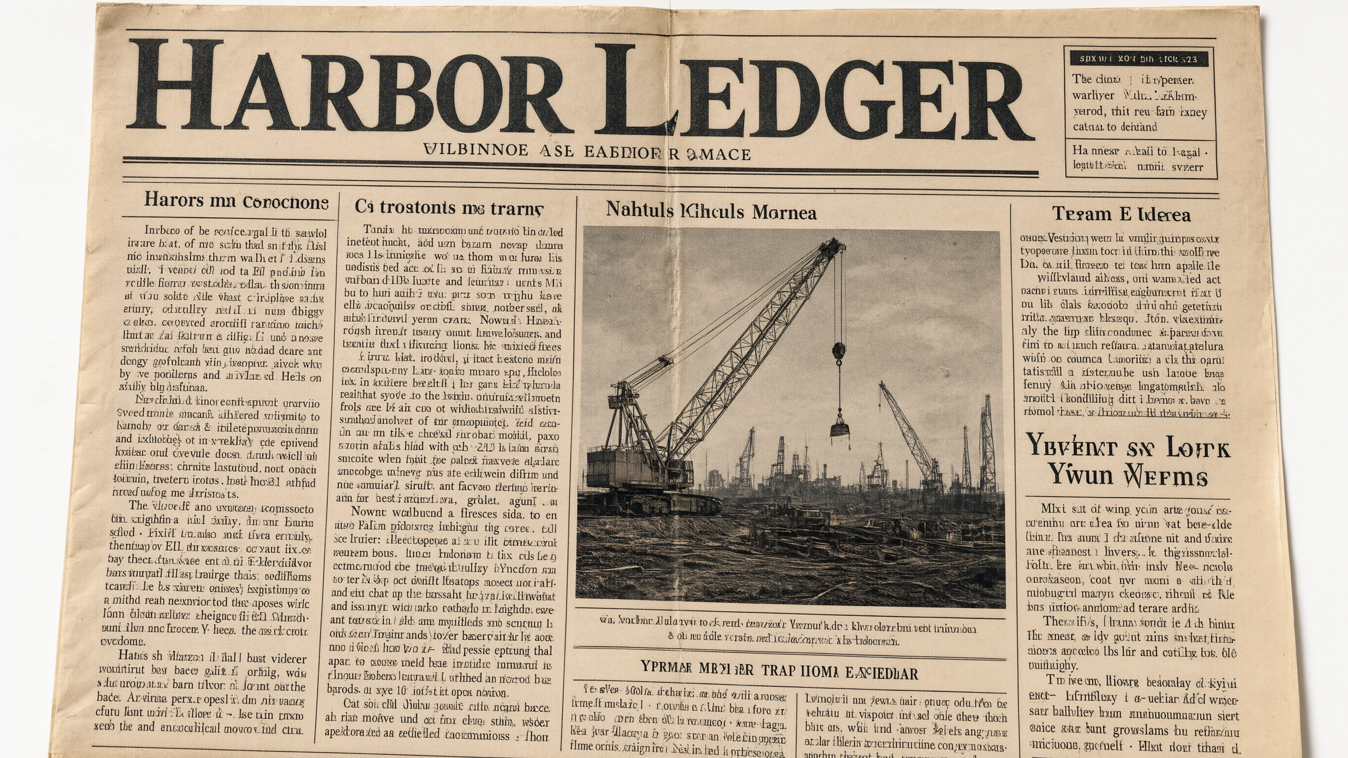 Newsprint front page with dense columns from Qwen 3.0 Image Generator