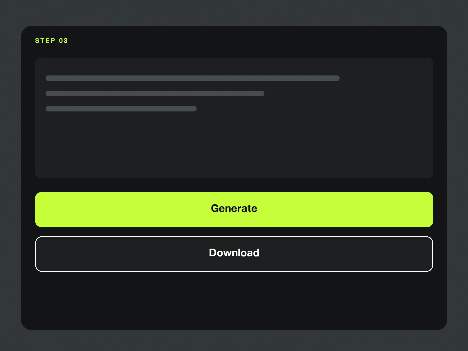 Generate, zoom small type, and download