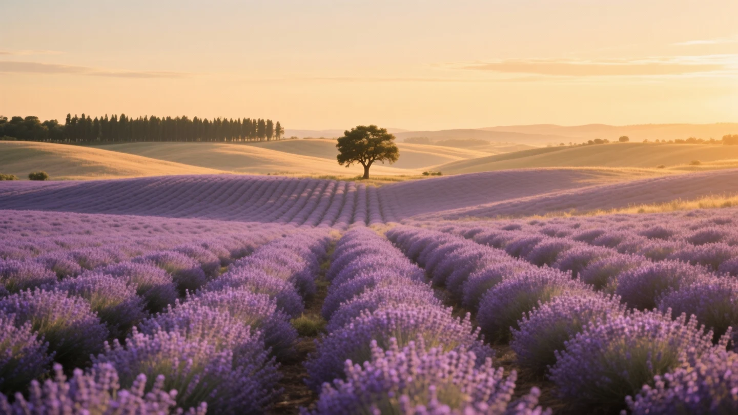 example lavender field golden hour