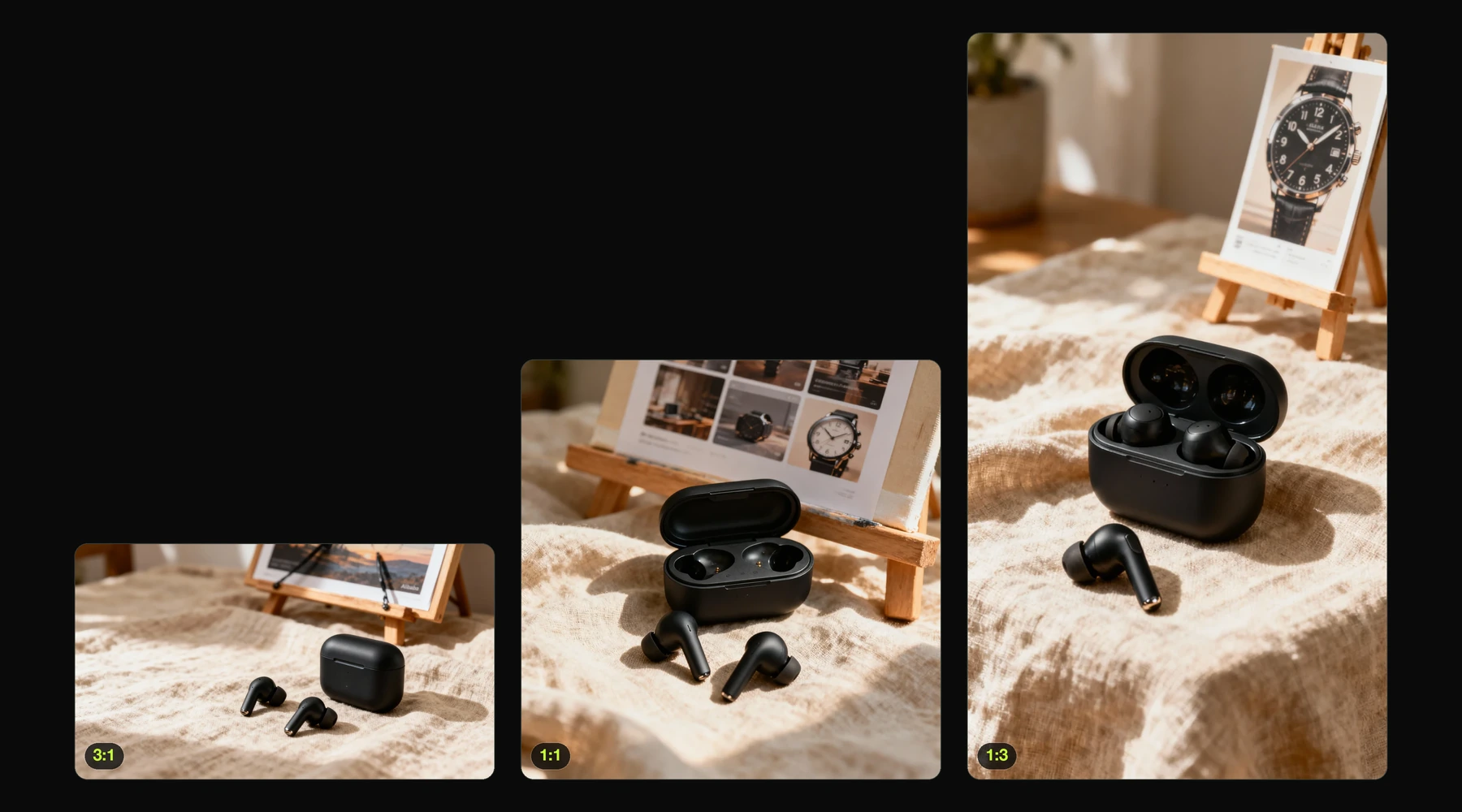 feature aspect ratio earbuds campaign