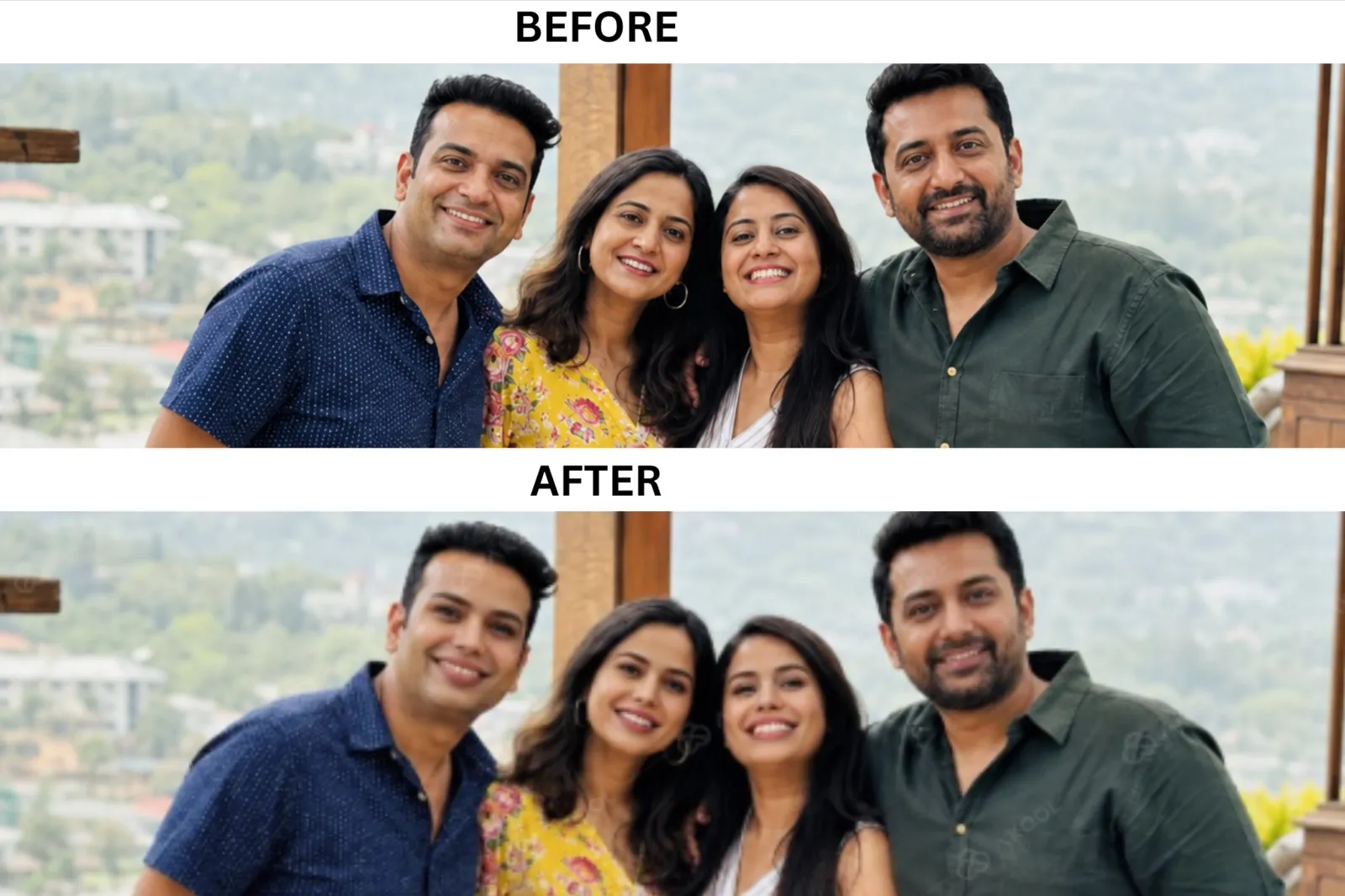 AKOOL multi face swap before and after