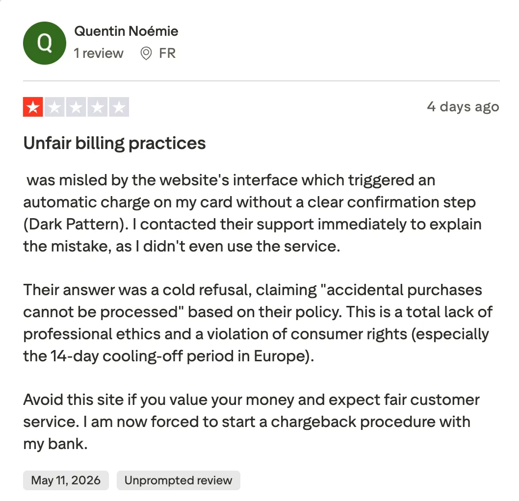 AKOOL review on Trustpilot