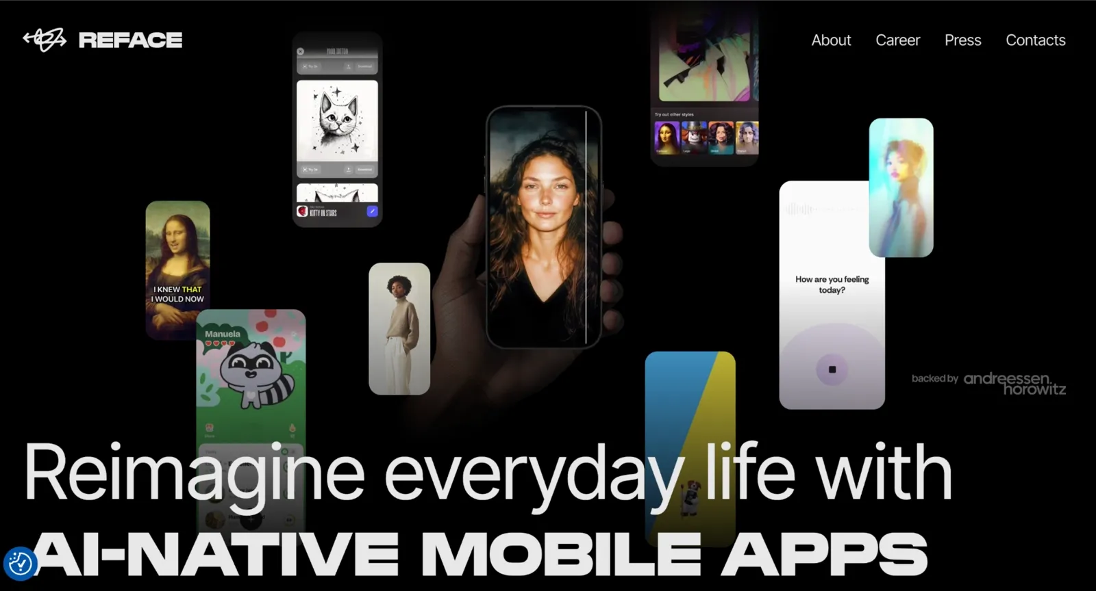 Reface homepage