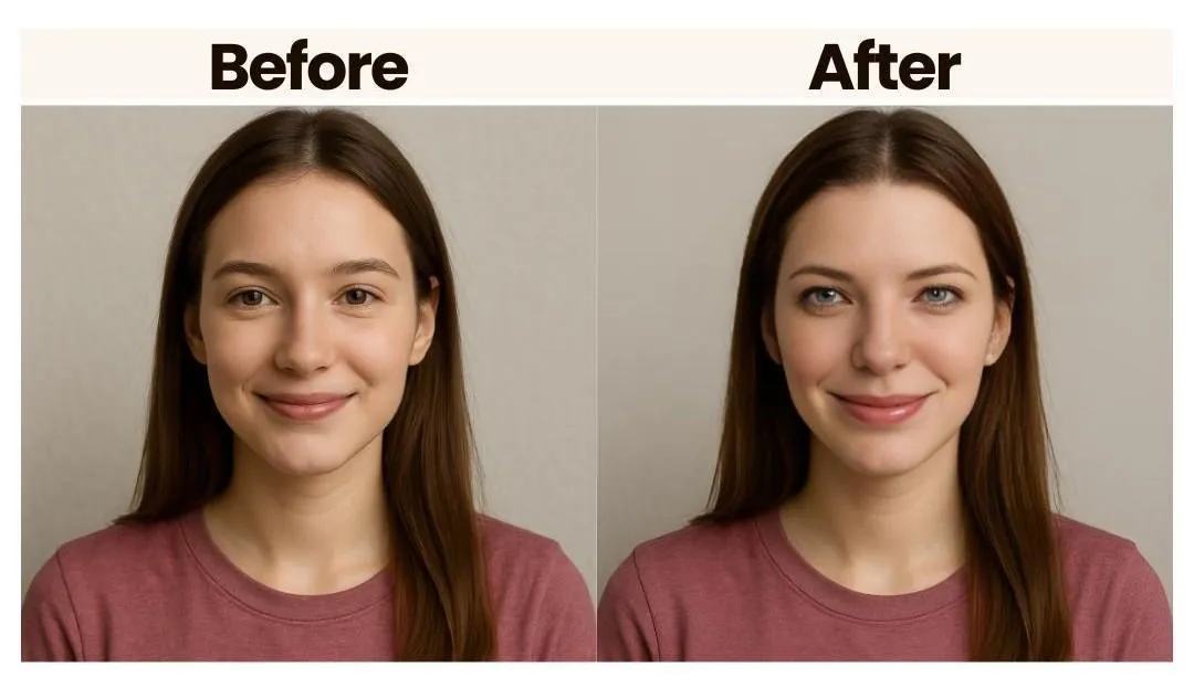 Before and after face swap with Pixlr