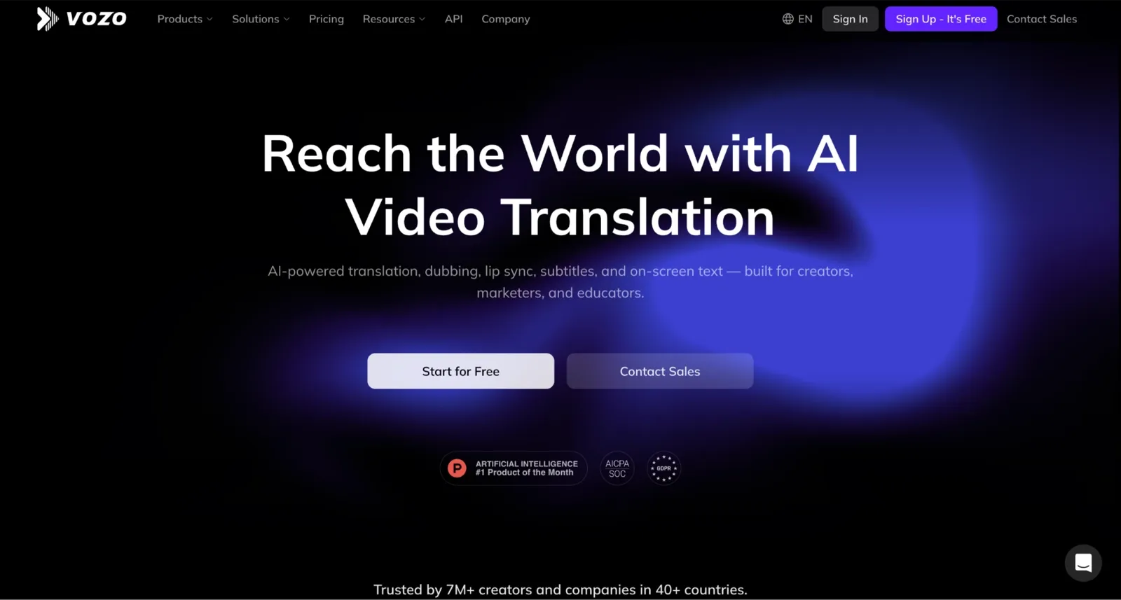 Vozo homepage