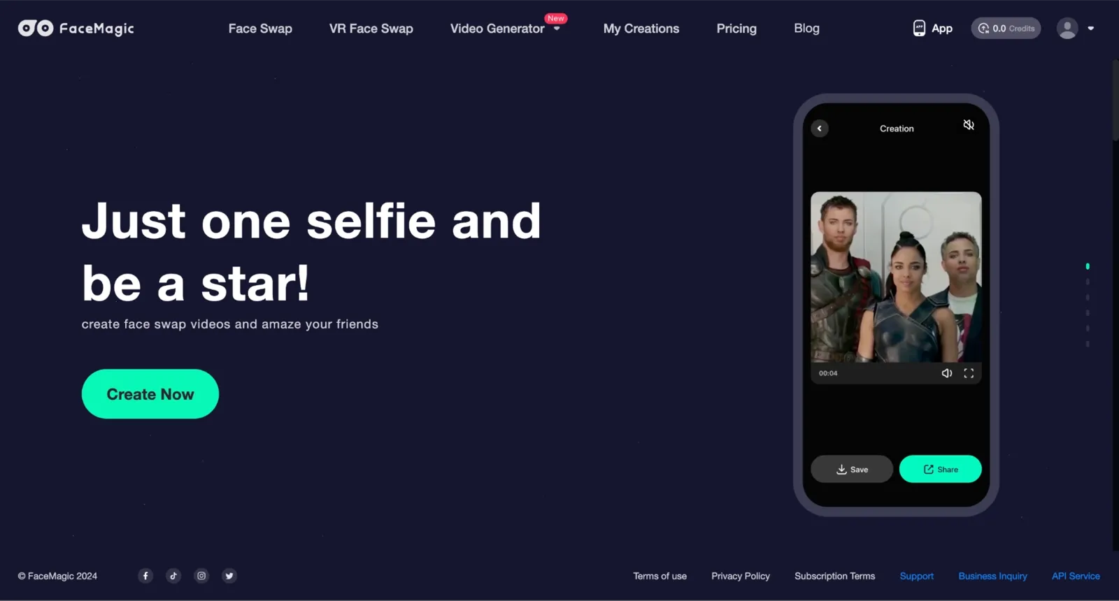 FaceMagic homepage