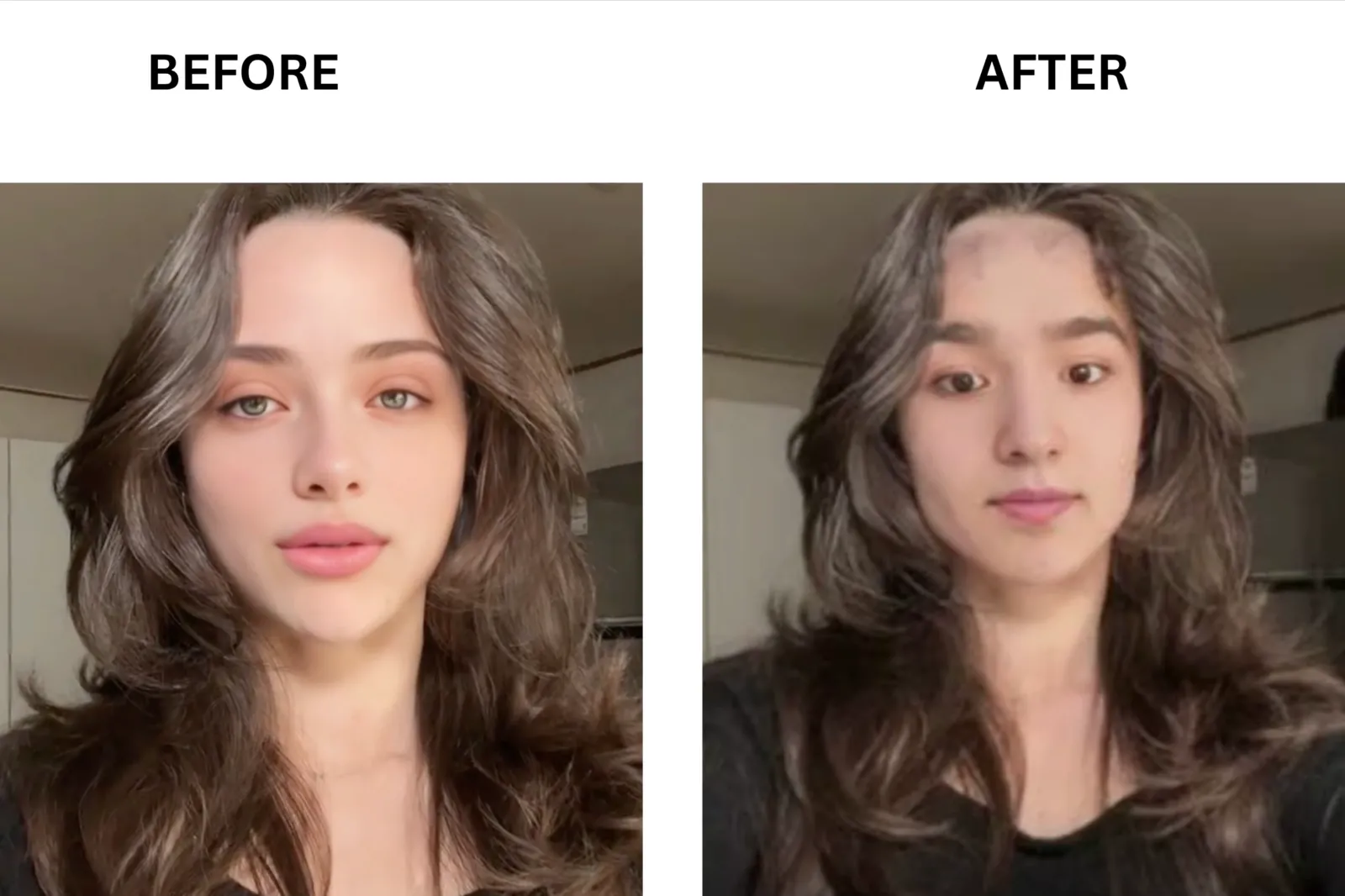 AI Face Swap before and after