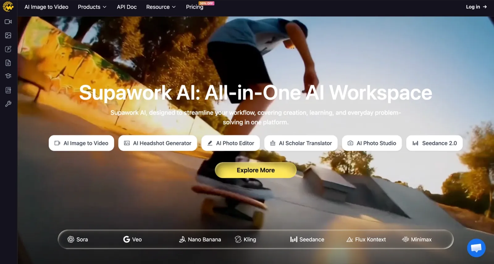 Supawork AI homepage