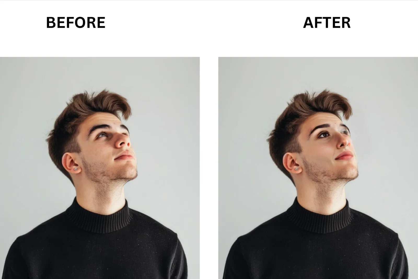 head turn face swap before and after