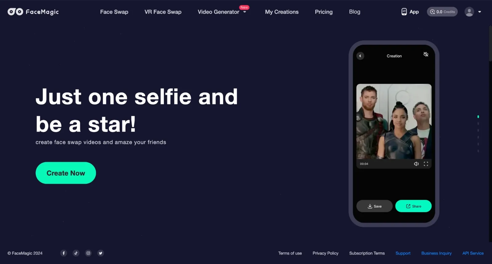 FaceMagic homepage