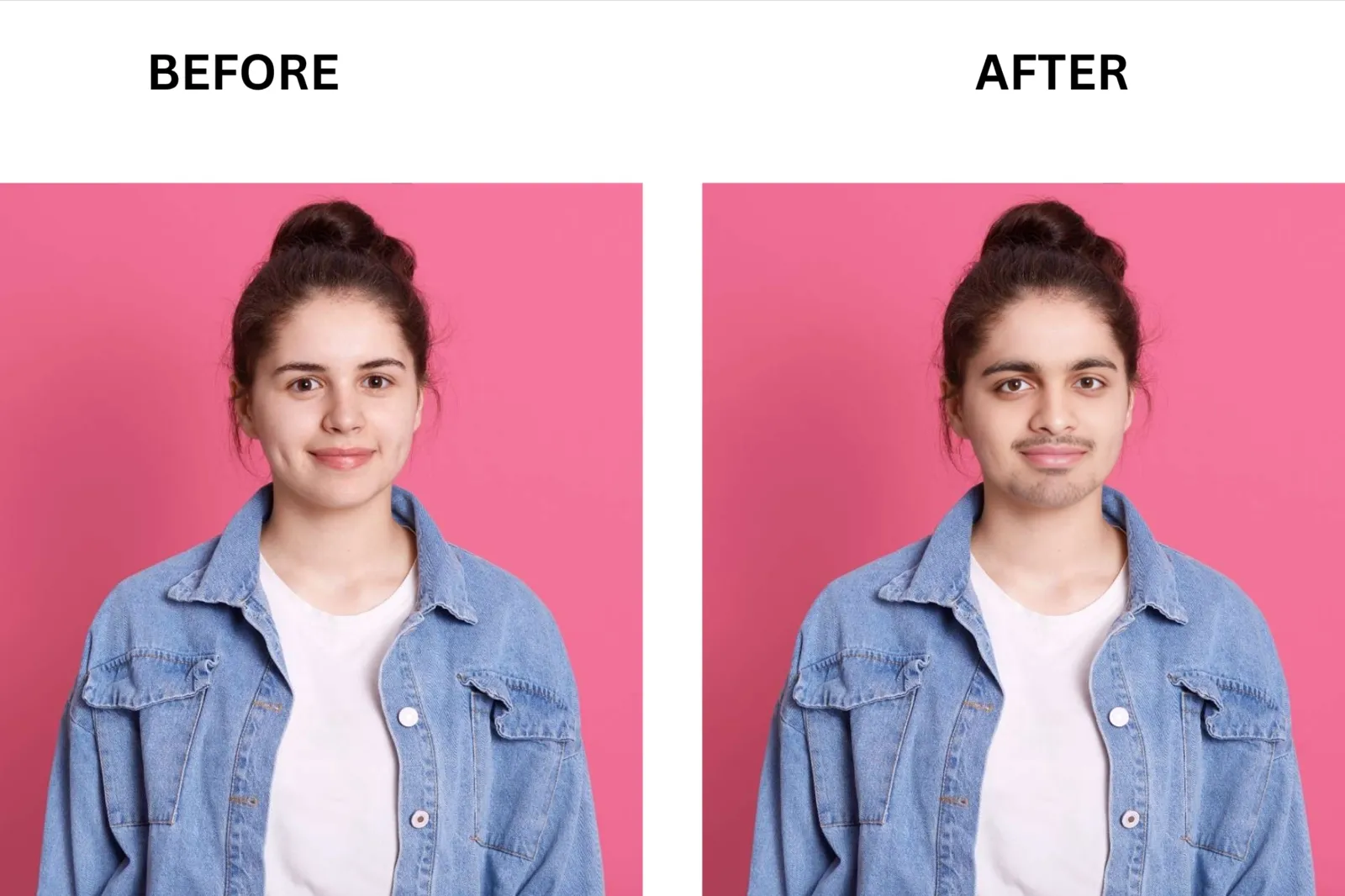 Remaker AI face swap before and after