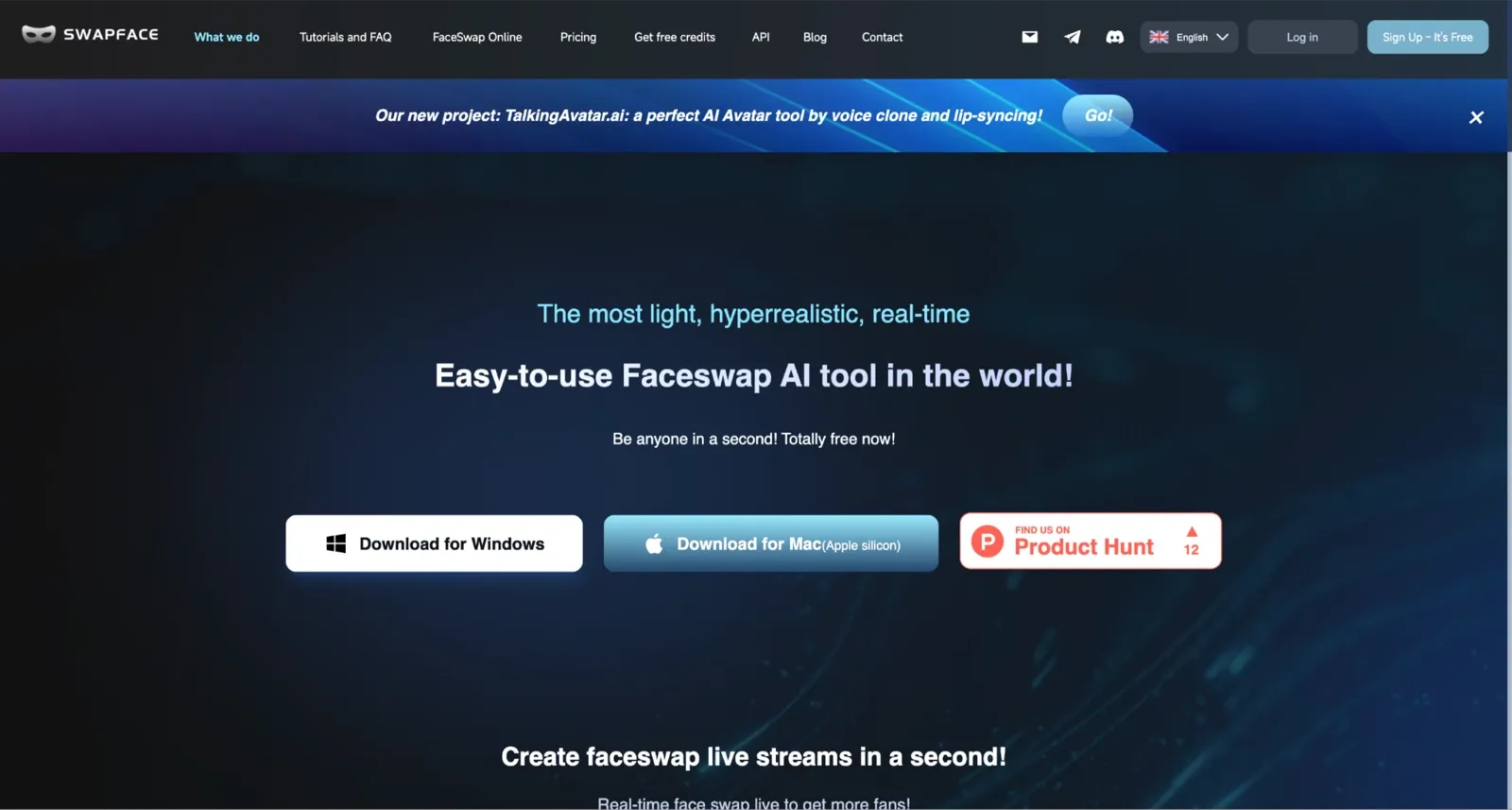 swapface homepage