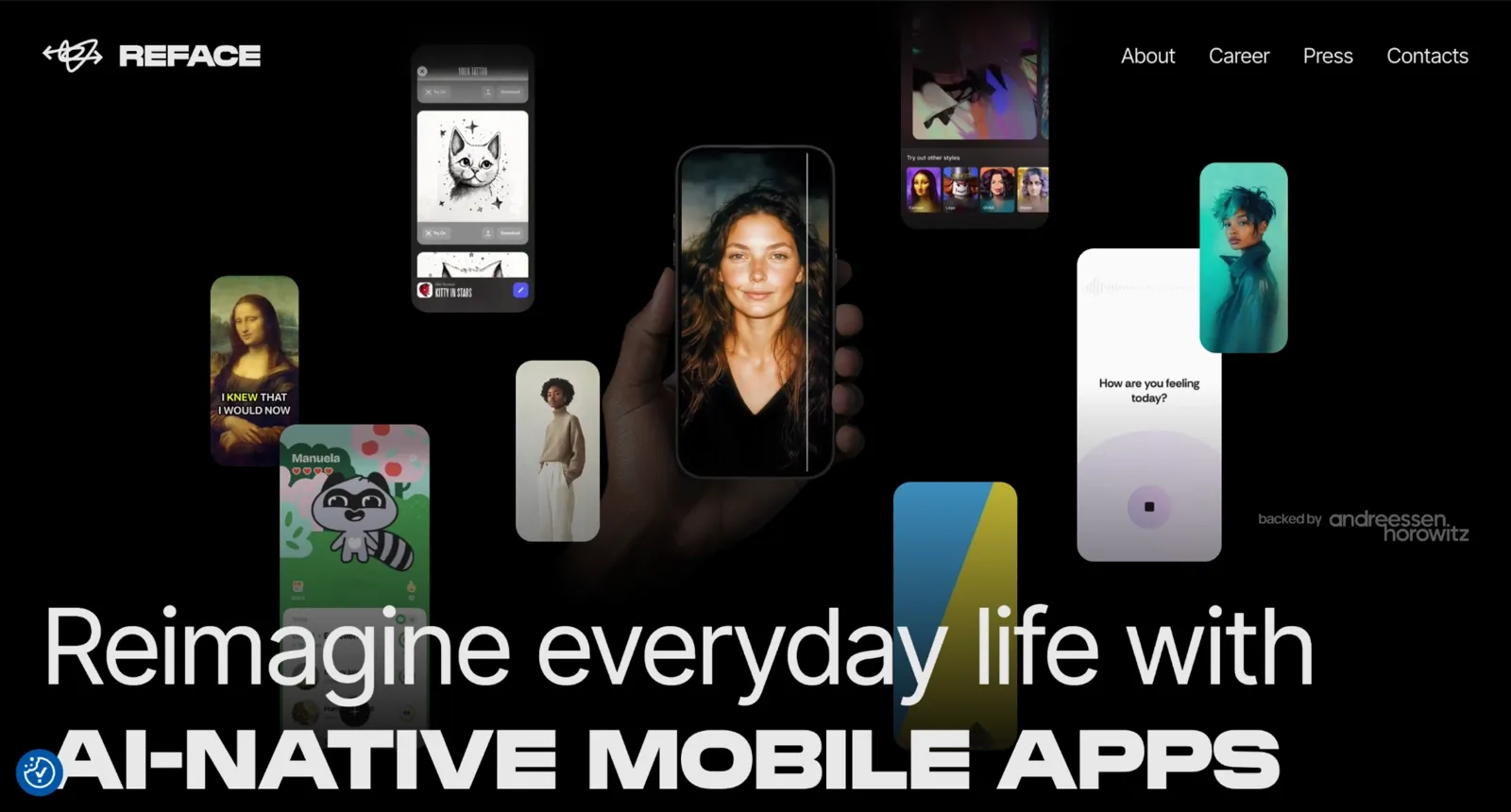 Reface homepage