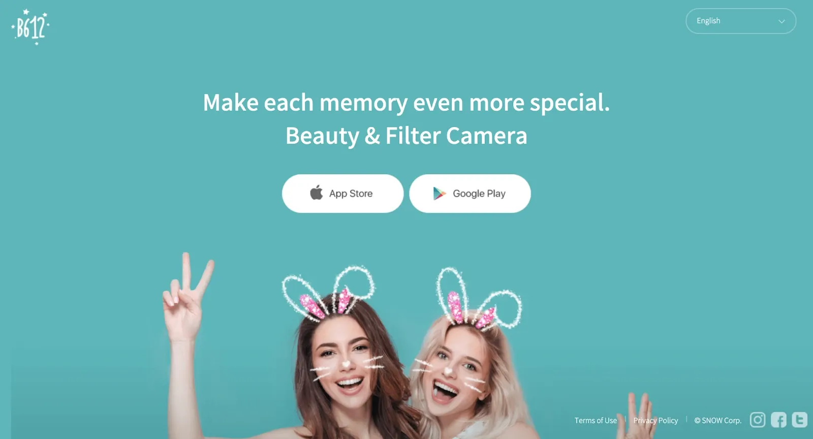 Best face swap apps B612 homepage