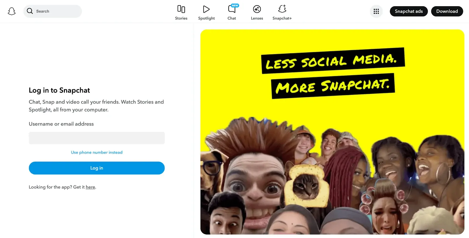Best face swap apps Snapchat homepage
