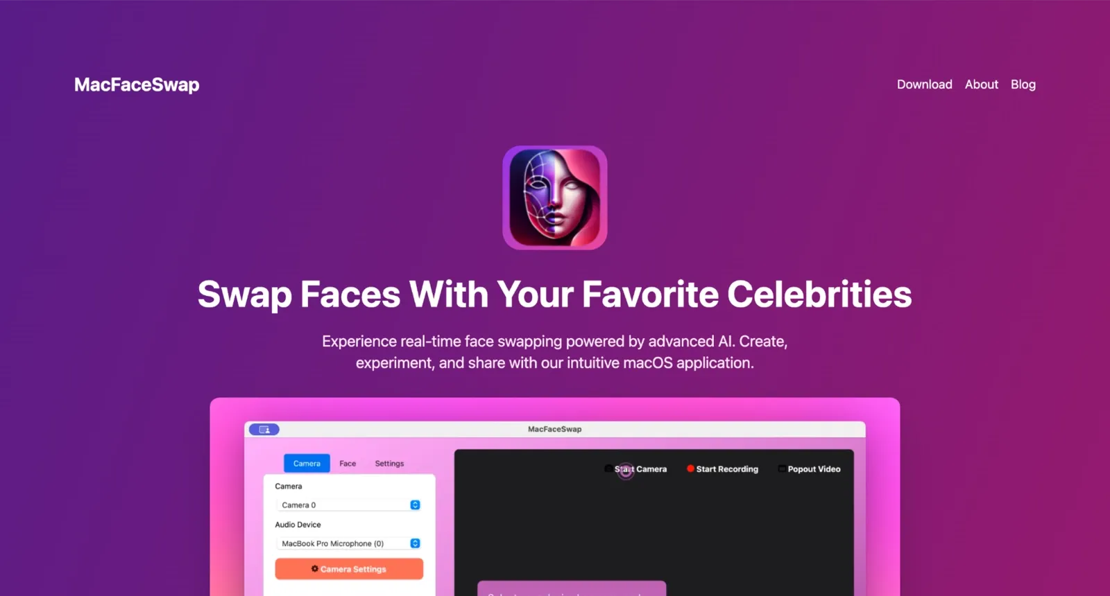 MacFaceSwap homepage