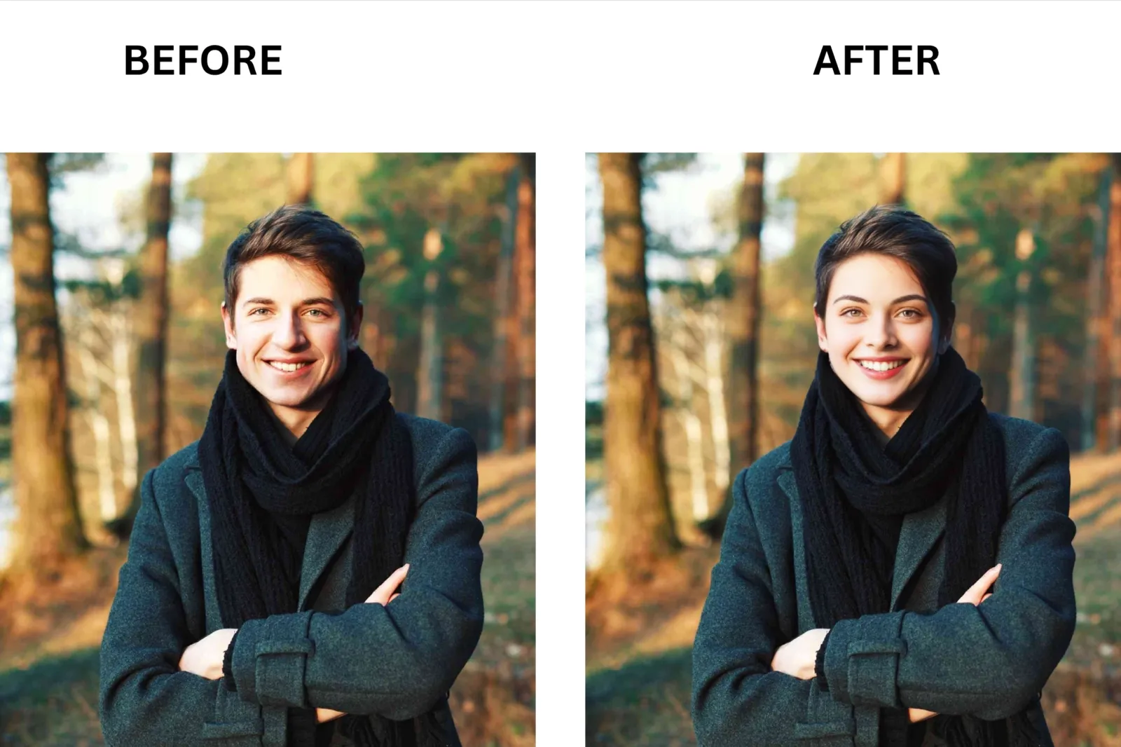 HitPaw FotorPea before and after
