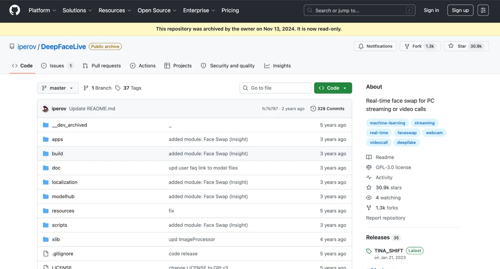 DeepFaceLive homepage