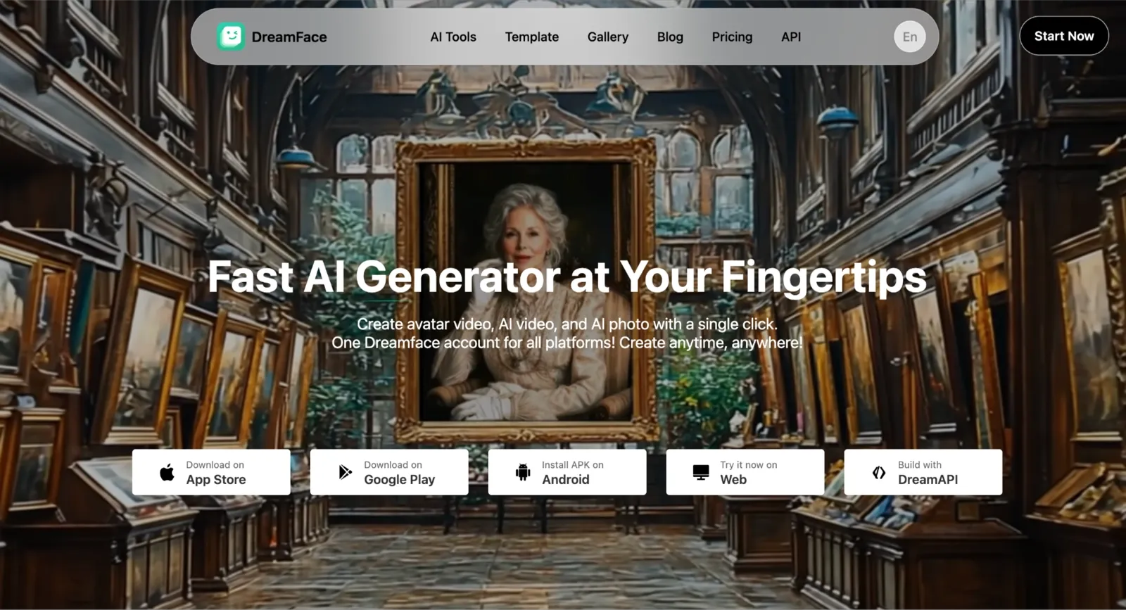 DreamFace homepage