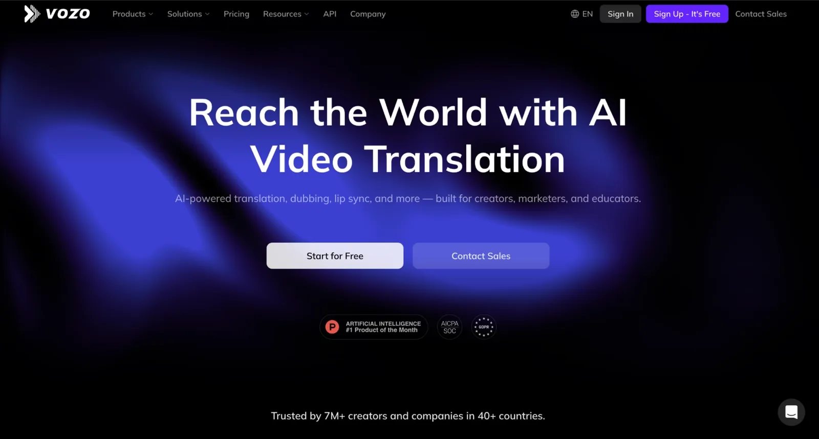 VOZO homepage