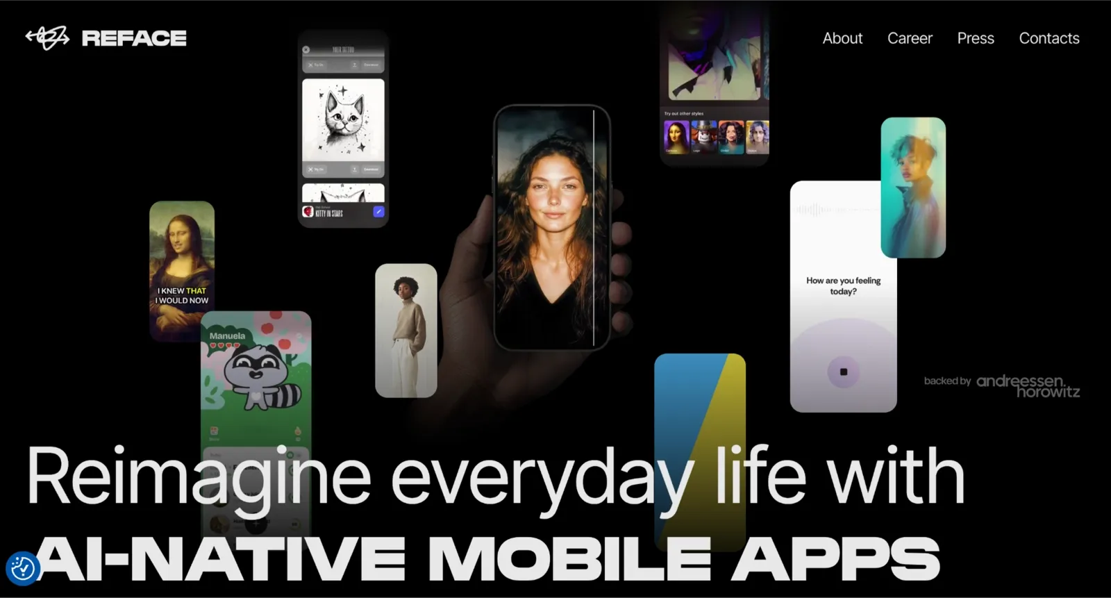 Reface homepage