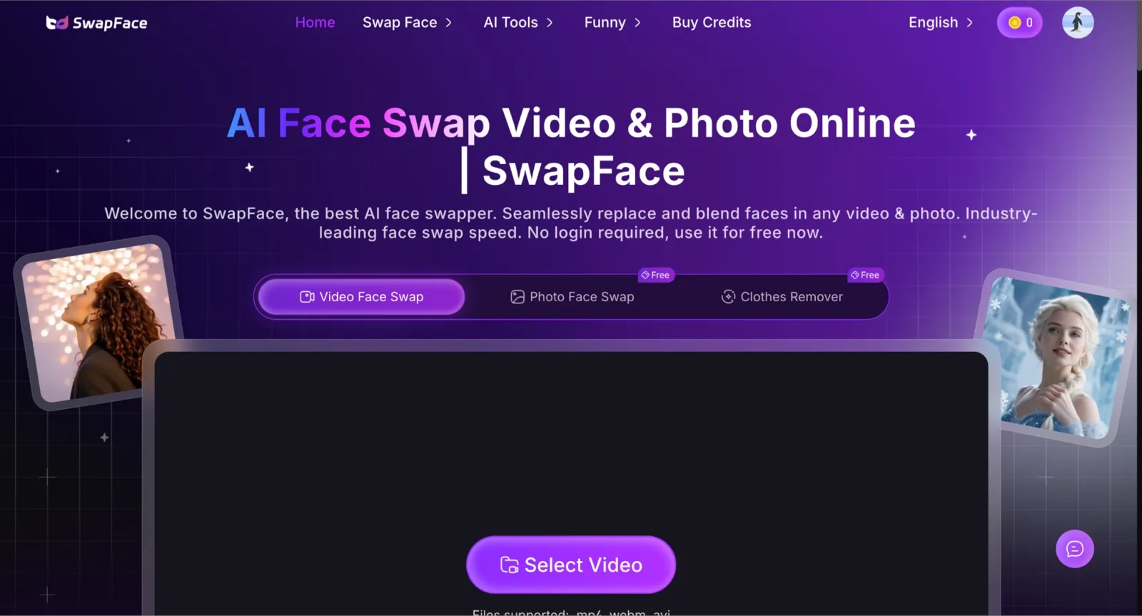 SwapFace homepage