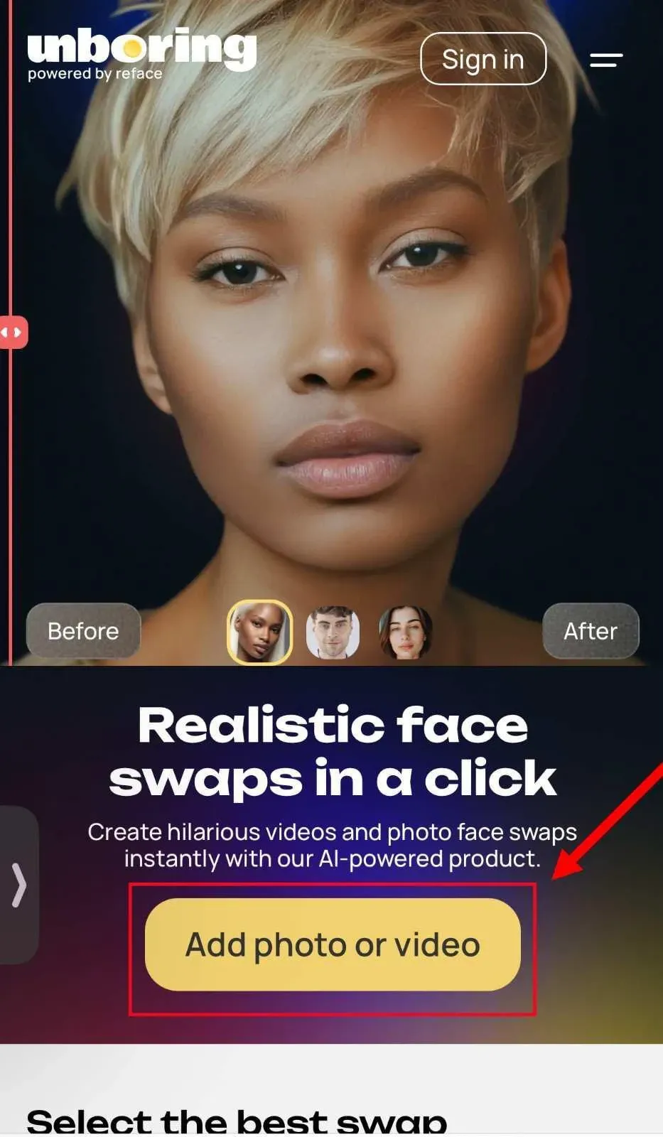 Click on Add Photo or Video on Unboring
