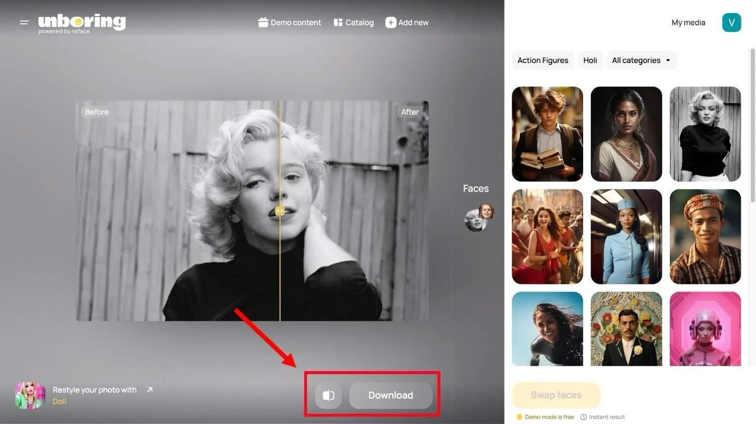 Click on download icon to export results