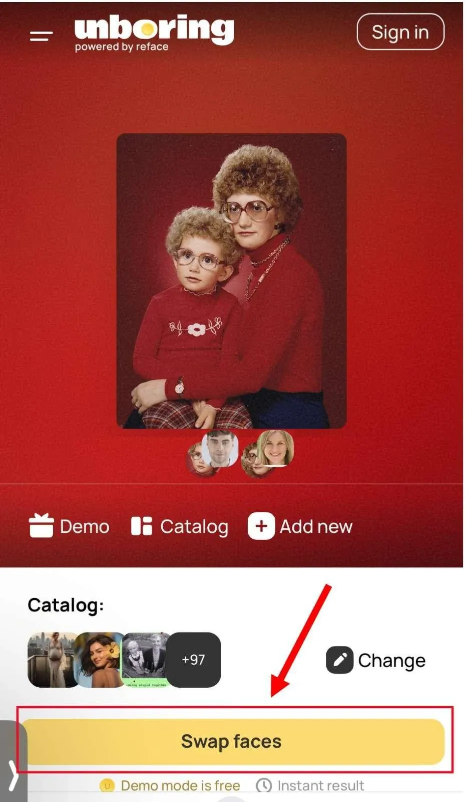 Click on Swap Face to proceed