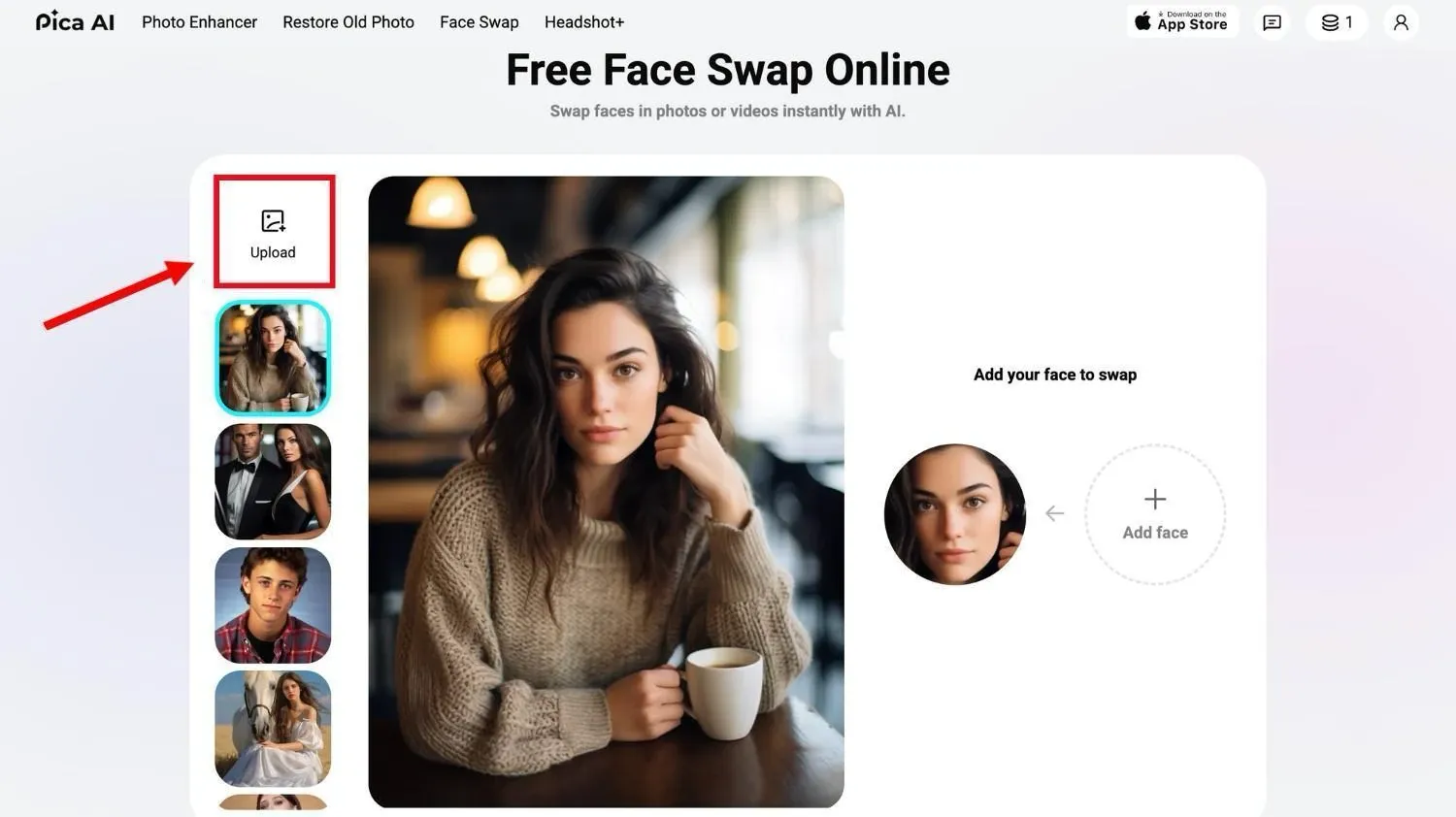 Click Upload or choose one template