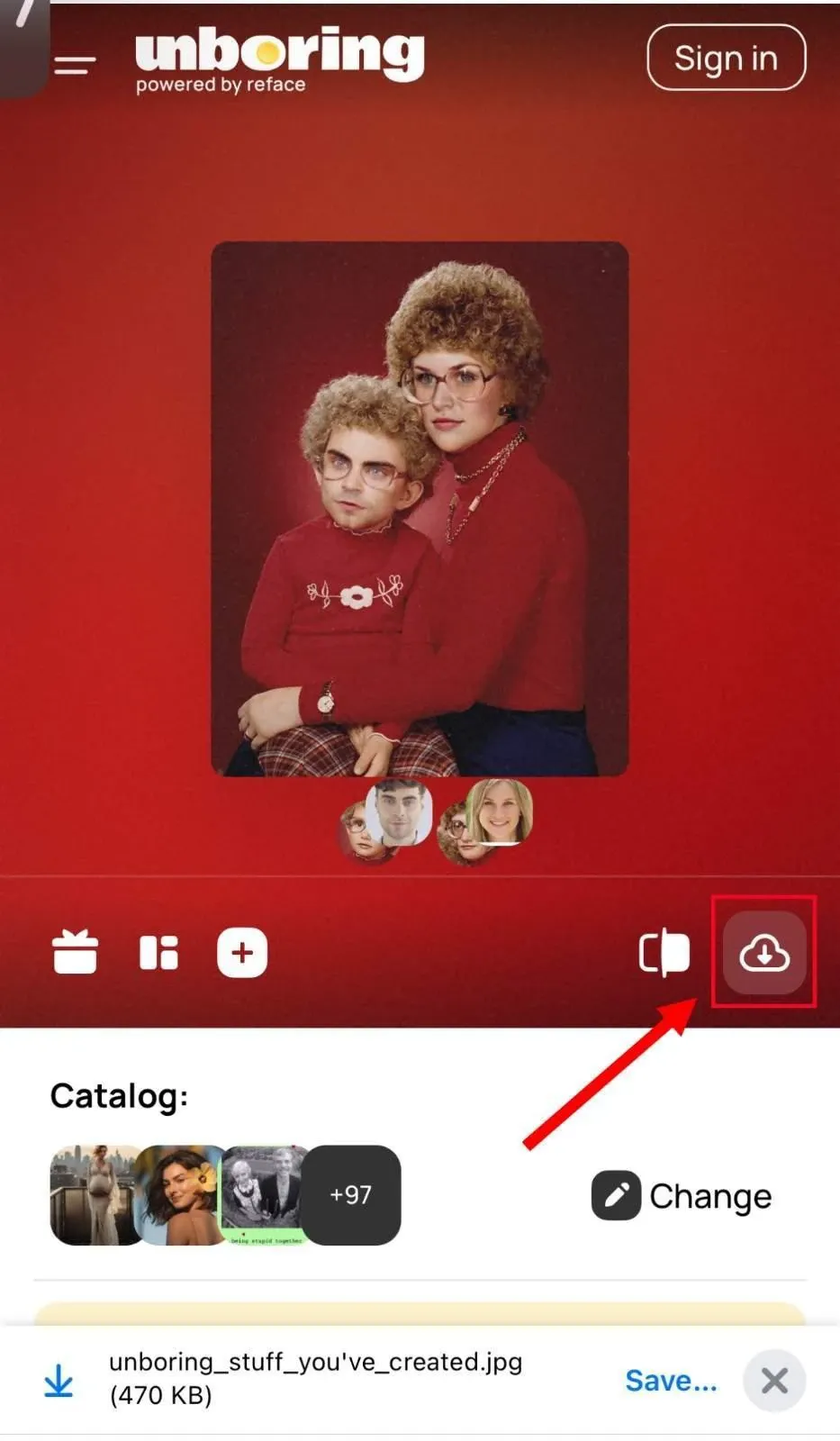 Download the swapped face
