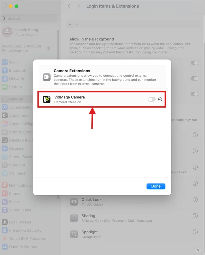 Enable VidMage camera extension