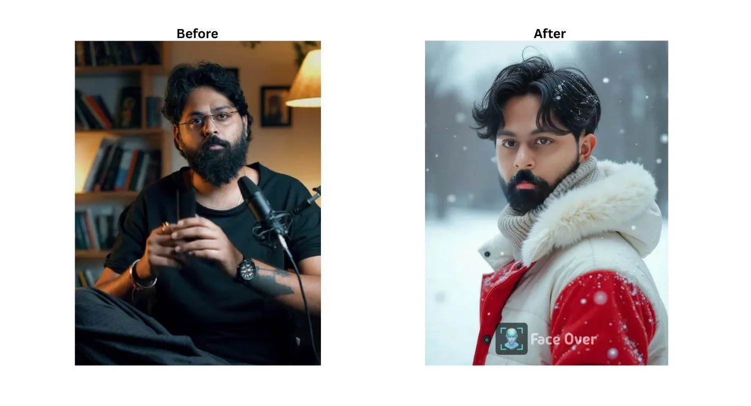 Face Over best face swap apps before and after results