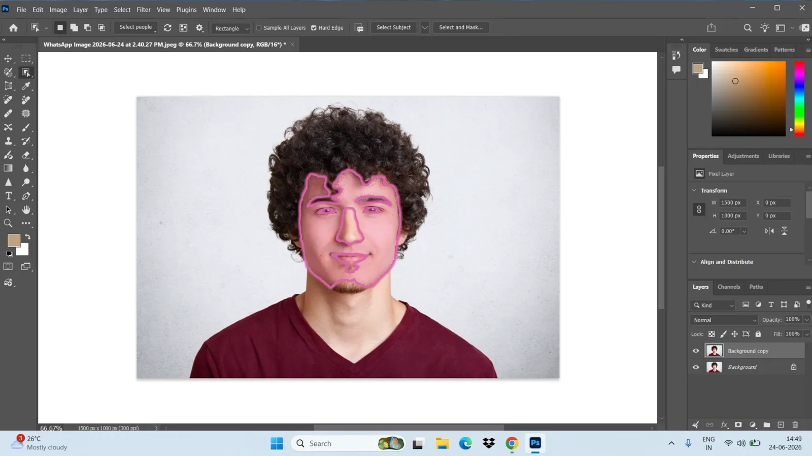 Photoshop select and copy face
