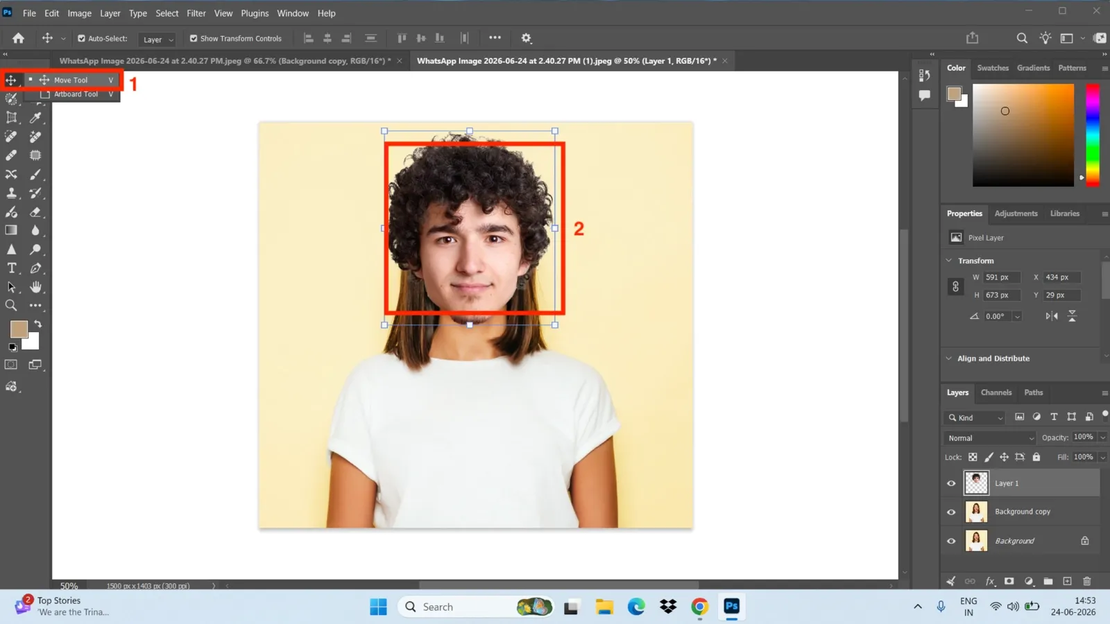 Photoshop select move tool