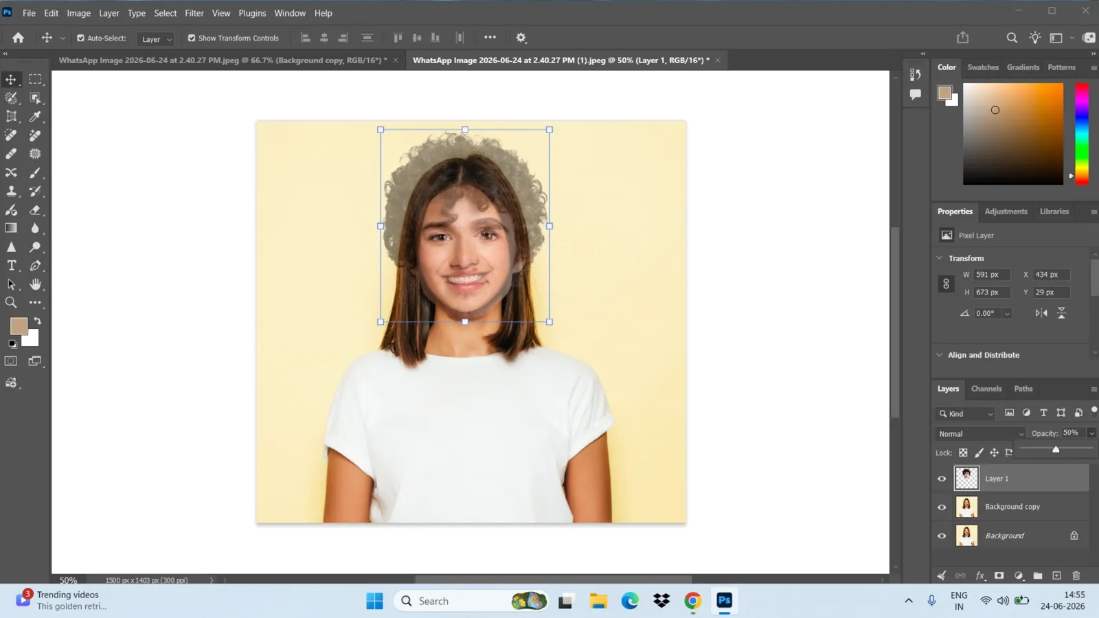 Photoshop reduce opacity