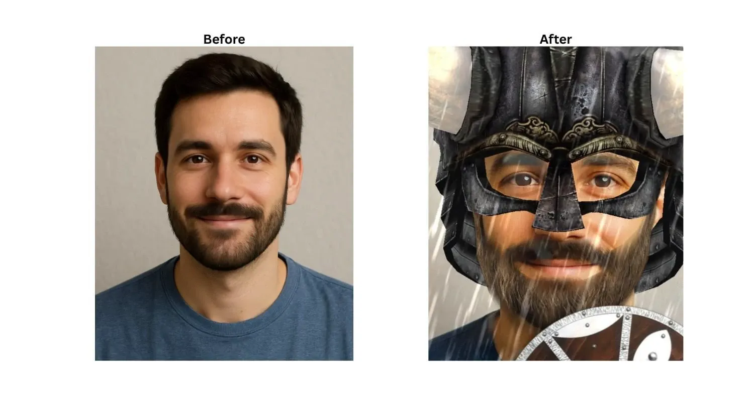 Face Swap Live before and after