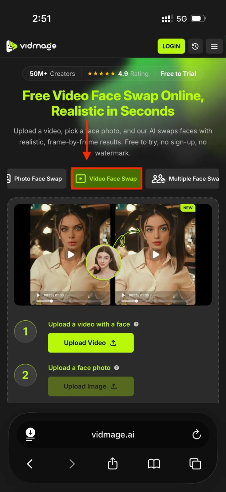 VidMage video face swap