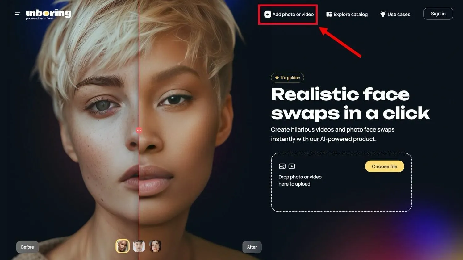 Go to Reface AI photo face swap