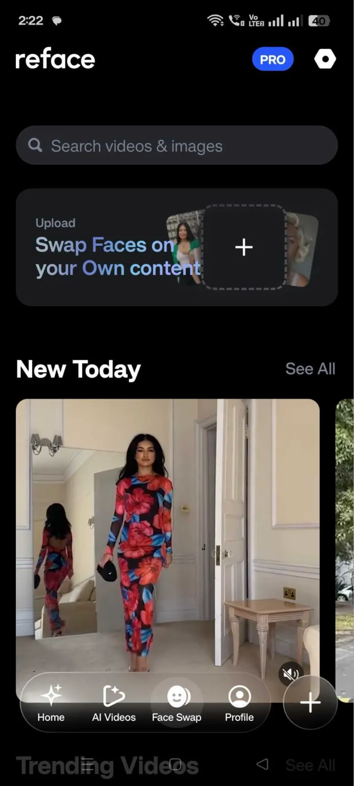 Reface upload video