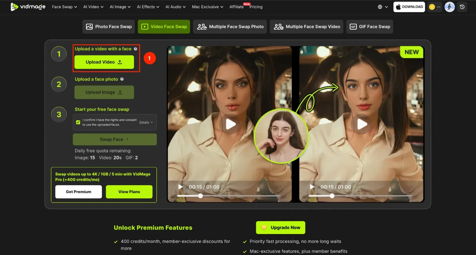 VidMage upload source video
